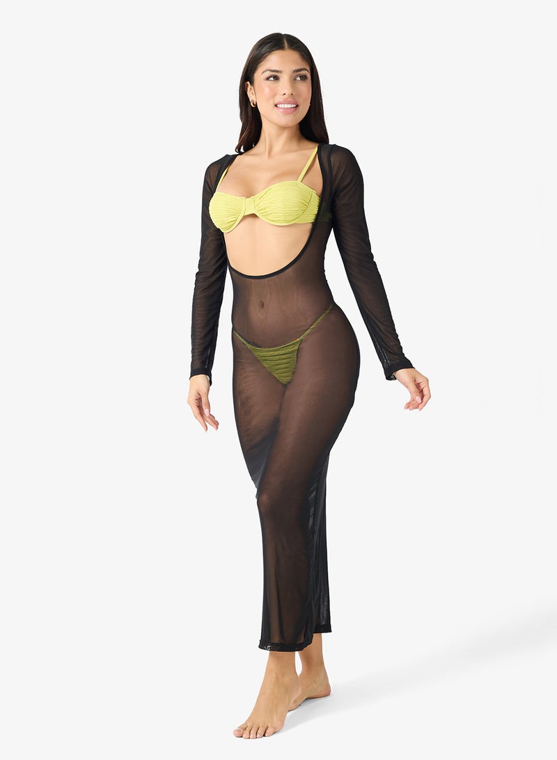 جينجر فستان شاطئ بفتحة رقبة مستديرة - Image 4